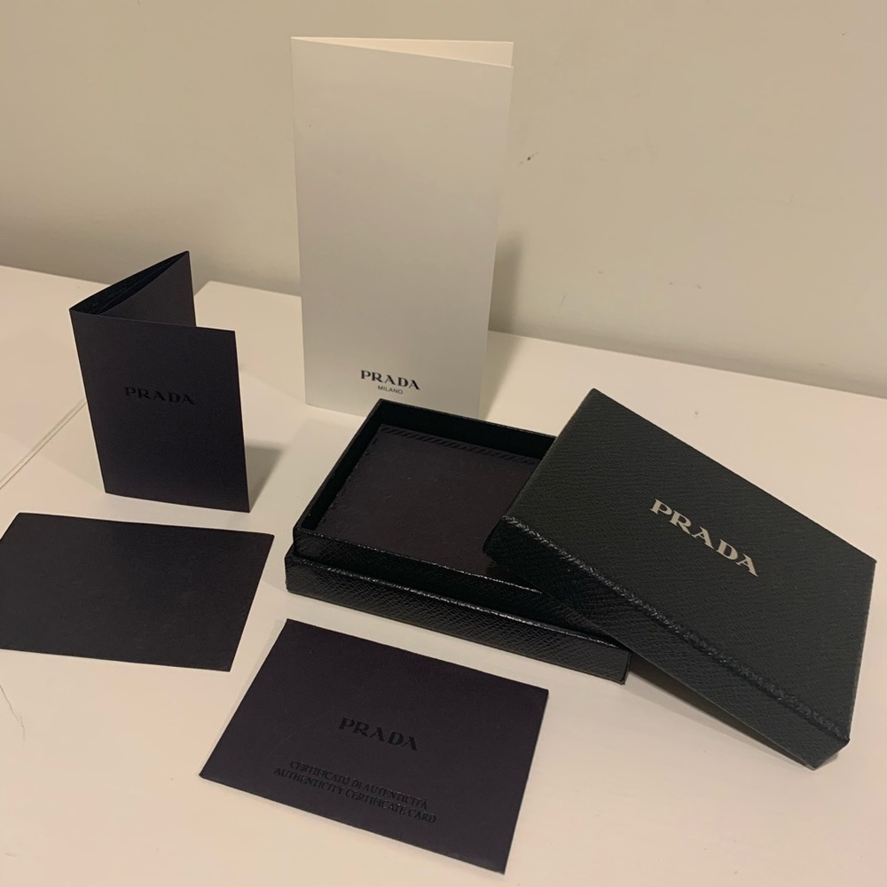 Prada Box, receipt holder, cerfificate envelope